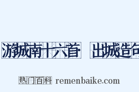 游城南十六首·出城造句是什么意思的图片